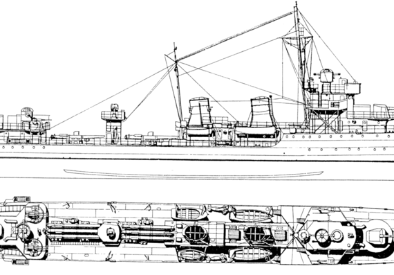Эсминец Yugoslavia - Beograd [Destroyer] - чертежи, габариты, рисунки